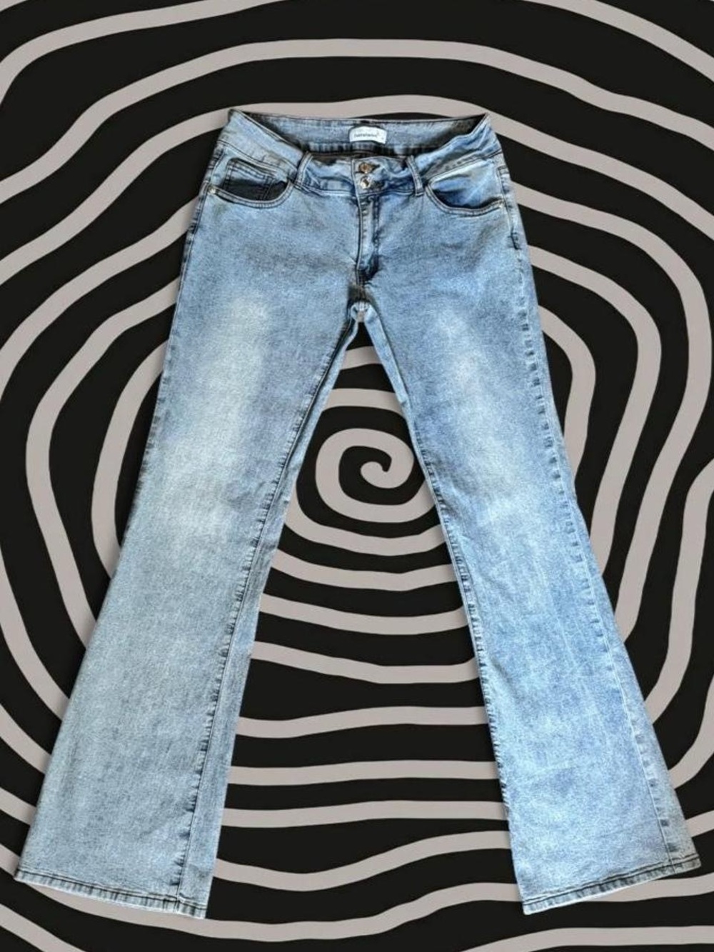 Light Blue Low Rise Flare Jeans for Women